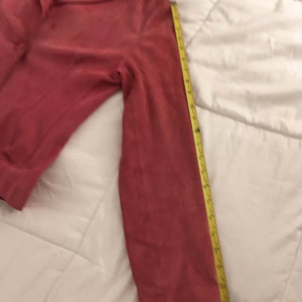 Pink soft suede leather collared fitted jacket M - Picture 5 of 8